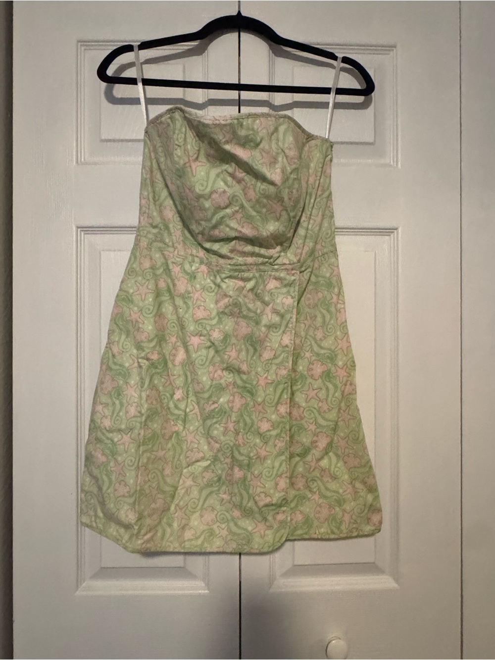 Vineyard Vines Strapless Light Green and Pink Printed Dress